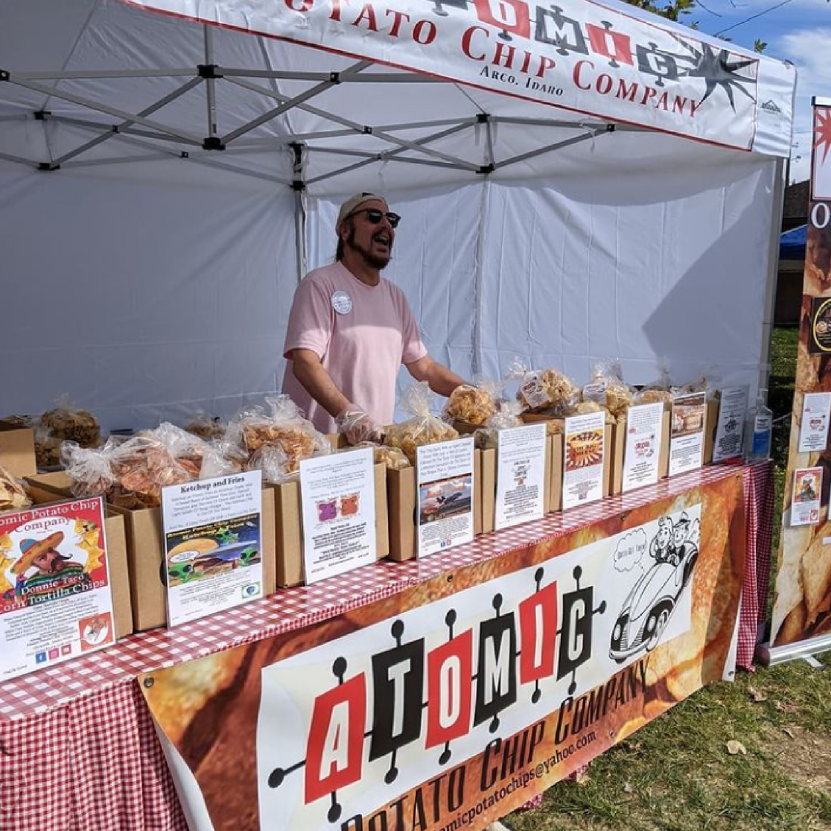 Don Tarner handles Atomic Potato Chip Co. sales at farmers markets and other shows.