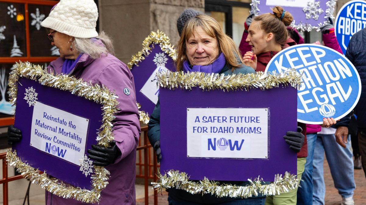 People march with the SW Idaho chapter of the National Organization for Women (NOW) in downtown Boise last year to call attention to women’s health care issues. A new bill could reinstate Idaho’s maternal mortality review committee, which expired last summer.