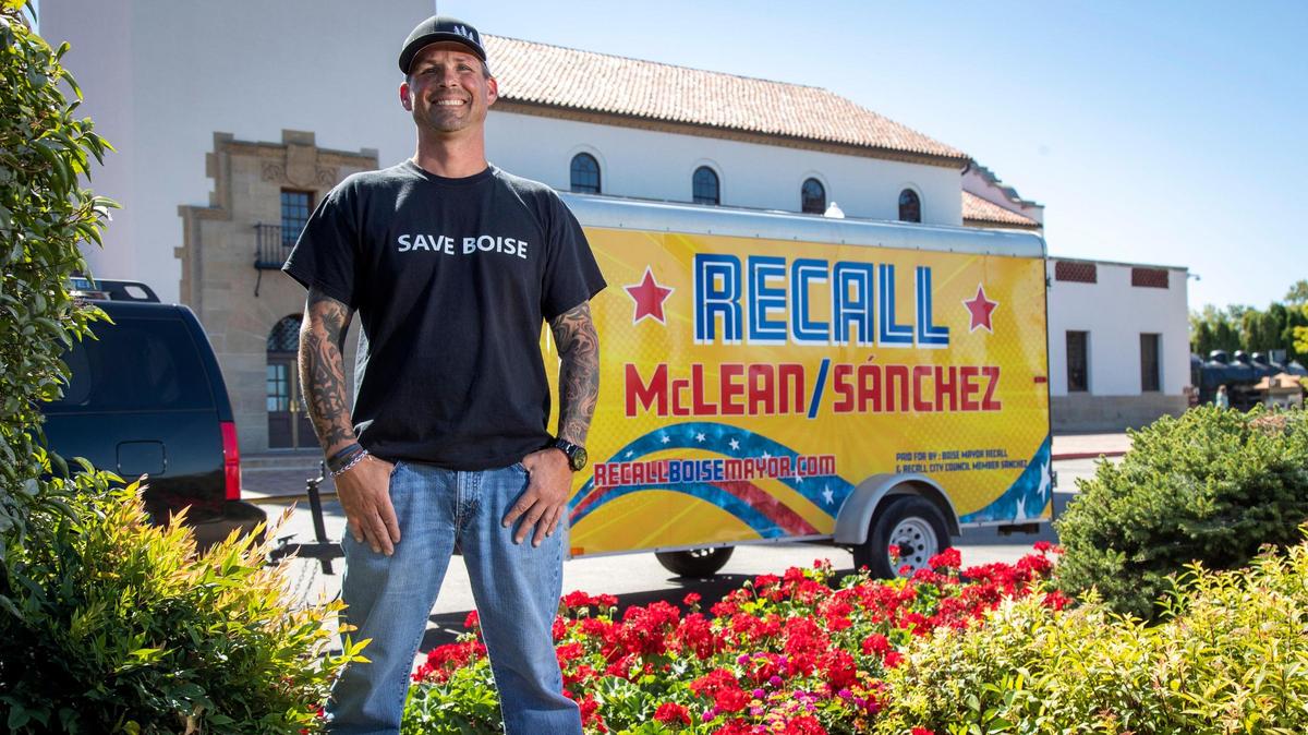 Joe Newton is one of a 150 volunteers working on a campaign to recall Mayor Lauren McLean and City Council Member Lisa Sánchez. He’s the one who “gets” to drive the bright yellow trailer around Boise. This is his first foray into politics, and he’s having the time of his life.