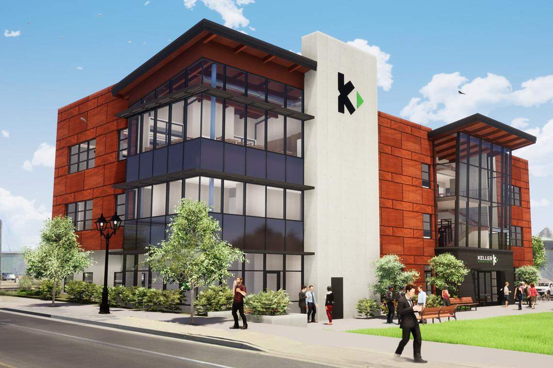 Keller Associates, an engineering and land surveying firm, is building this new headquarters at the northeast corner of Main and Bower streets in downtown Meridian. The architect is Glancey Rockwell & Associates. 