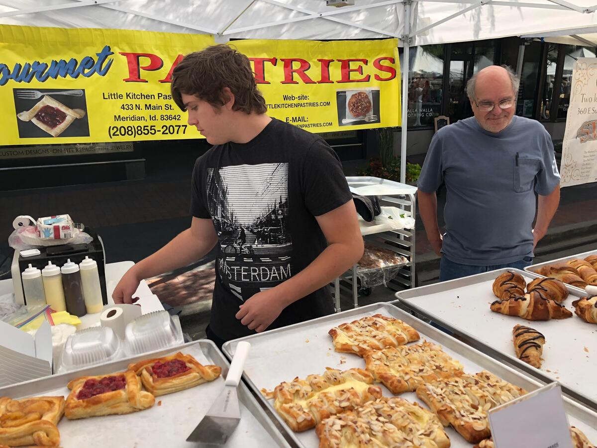 Little Kitchen Pastries is owned and operated by the Fernandes family. The lemon croissant mini-braid, center, is as big as an iPad, filled with mascarpone cheese and crusted with sliced almonds.