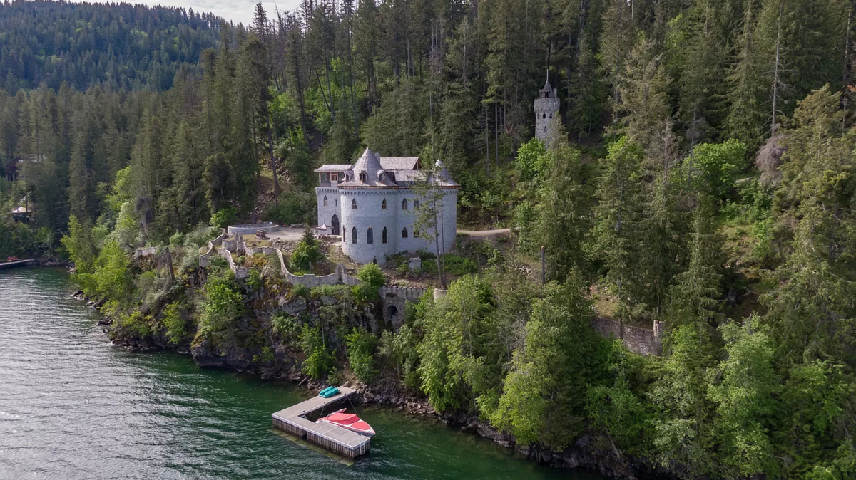 Castle Von Frandsen sits on 10 acres of land in a forest near Sandpoint.