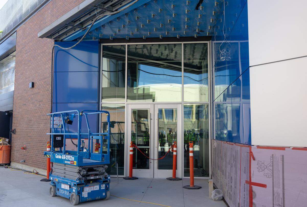 The entrance to the North End Zone project at Albertsons Stadium passes through a nutrition area for student athletes.