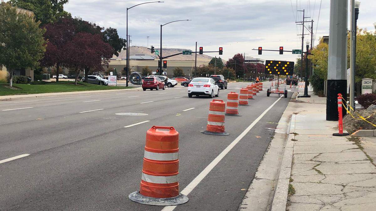 The right lane on Myrtle Street has been closed off between 2nd and 4th so ITD officials can figure out why a dip formed in the road.
