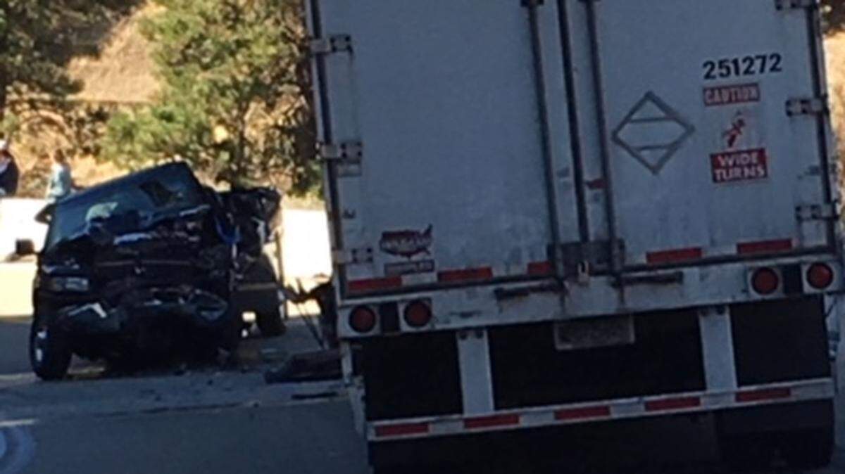 A man died Tuesday after his pickup truck collided with a semi on Idaho 55 north of Banks.