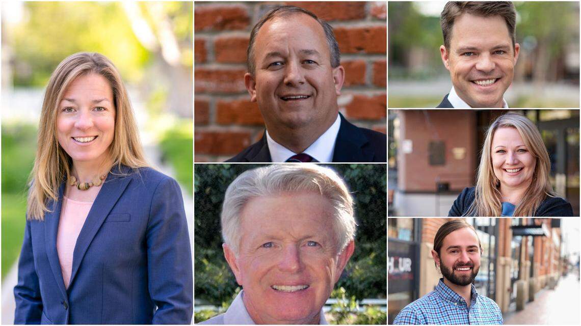 Idaho Statesman editorial board endorsements, from left, Lauren McLean for Boise mayor; Robert Simison (top) for Meridian mayor; Stan Ridgeway (bottom) for Eagle mayor; and Patrick Bageant, Meredith Stead and Brady Fuller for Boise City Council.