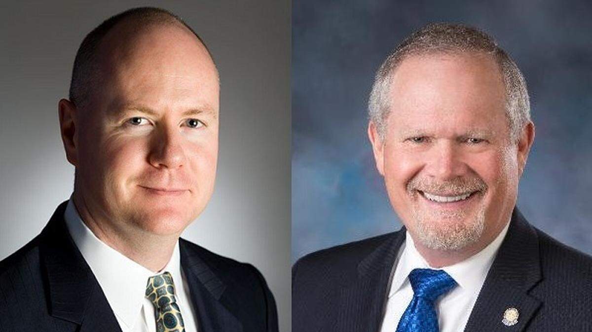Idaho lieutenant governor candidates Steve Yates, left, and Marv Hagedorn.