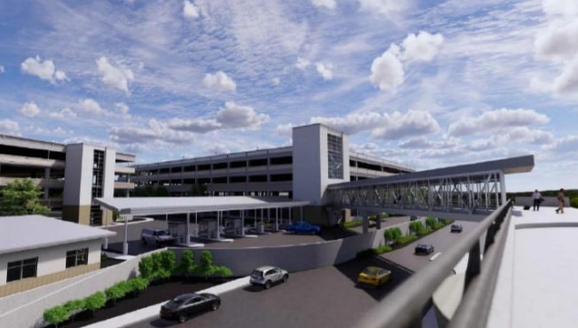 A rendering of a new public parking garage at the Boise Airport.