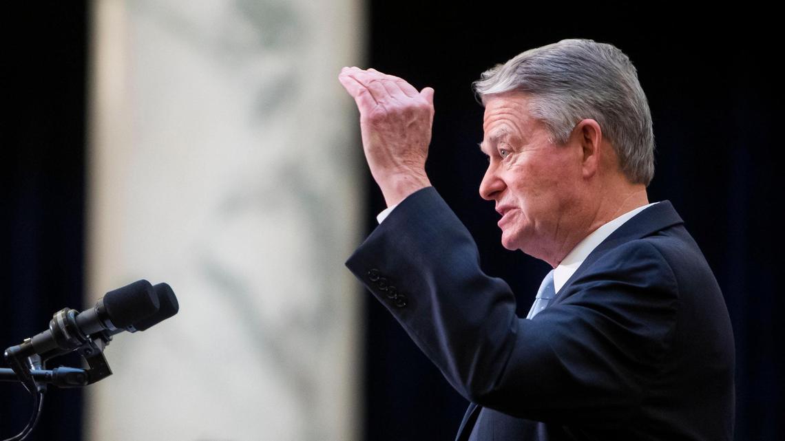Gov. Brad Little provides his list of top priorities for the Idaho Legislature with his annual State of the State speech in January 2023. Little announced Tuesday that he plans to send state police troopers to Texas, where they’ll help stop drugs from crossing the border.