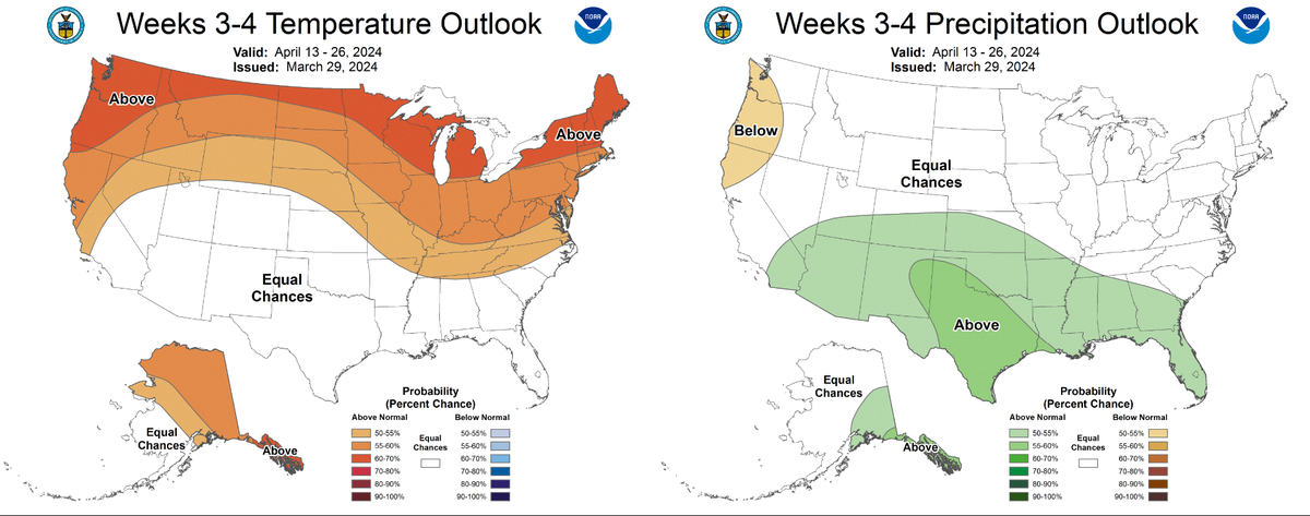 Idaho will likely enjoy a warm and relatively dry April once a low pressure trough moves out of the Northwest next week.