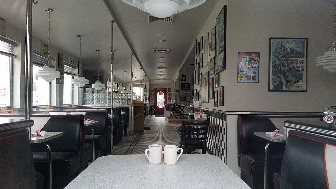 In this photo from December 2021, Eddie’s Diner was dark and empty inside.