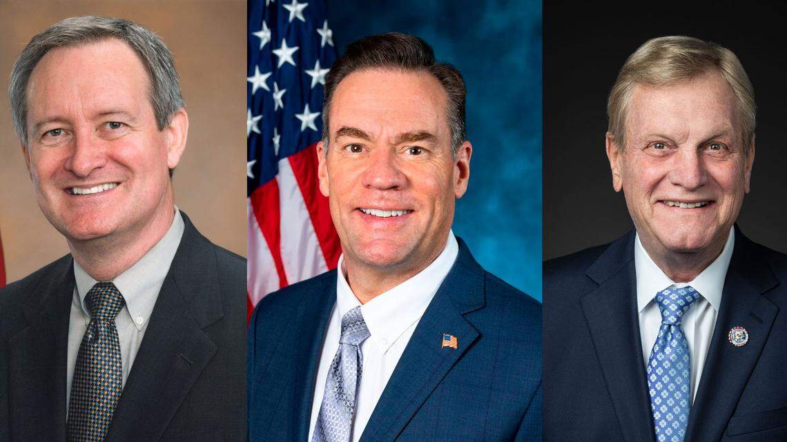Idaho’s congressional incumbents running for reelection in the 2022 election, from left to right: Sen. Mike Crapo, Rep. Russ Fulcher and Rep. Mike Simpson. All three are members of the Republican Party and have former President Donald Trump’s endorsement, in this election or the one prior.