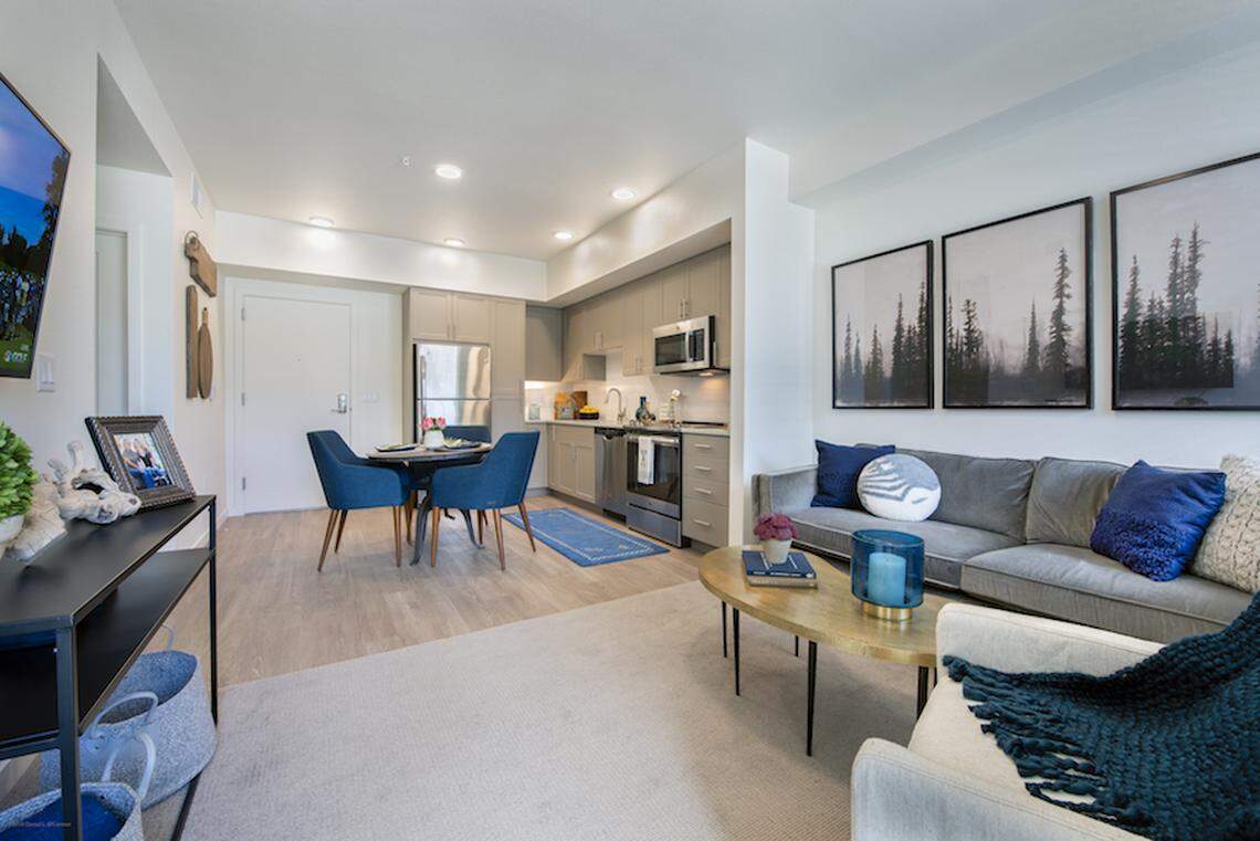 A look at a living space at Revel Eagle, the Wolff Co.’s new, upscale 55-and-older apartment complex at at at 746 E. Riverside Drive in Eagle.