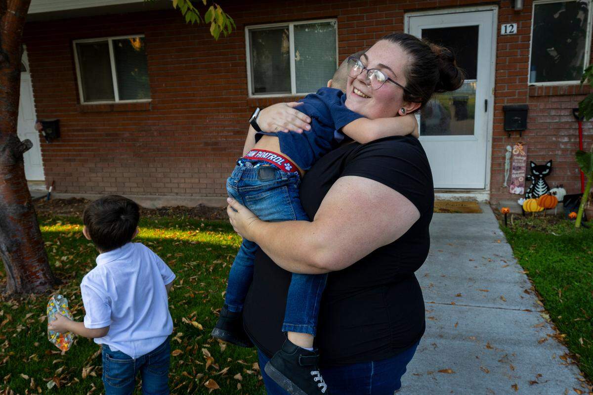 Alexis with her and Diamond’s two other children, 5-year-old Jasper, left, and 3-year-old Stohne.