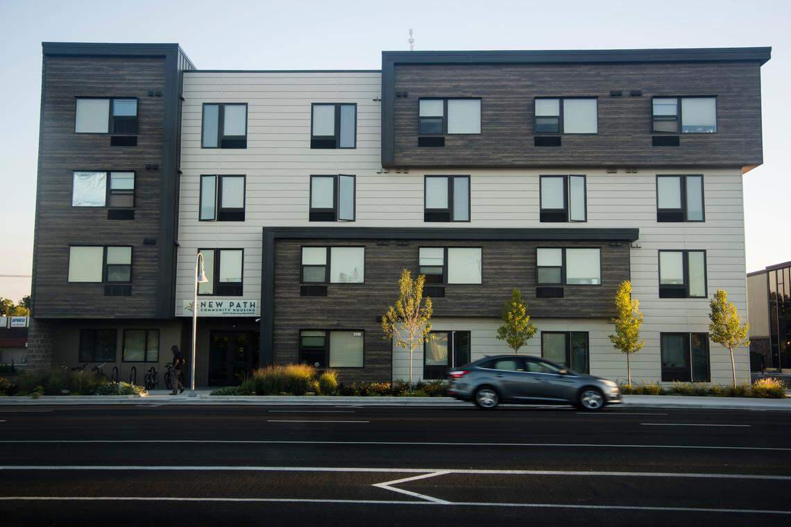 Boise has 66 “housing first” apartments for people who are chronically homeless, including units at New Path, shown here on Fairview Avenue west of downtown, and Valor Pointe, an apartment building for veterans on State Street. Mayor Lauren McLean said she plans to build more on city lands.