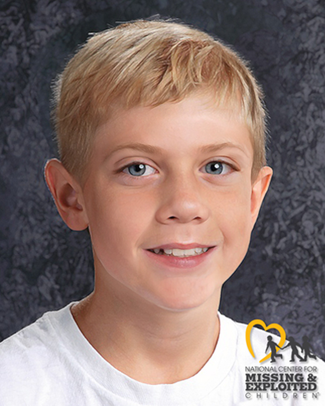 An age progression photo constructed by the National Center for Missing & Exploited Children to show what Michael Vaughan may look like in 2024 at age 7.