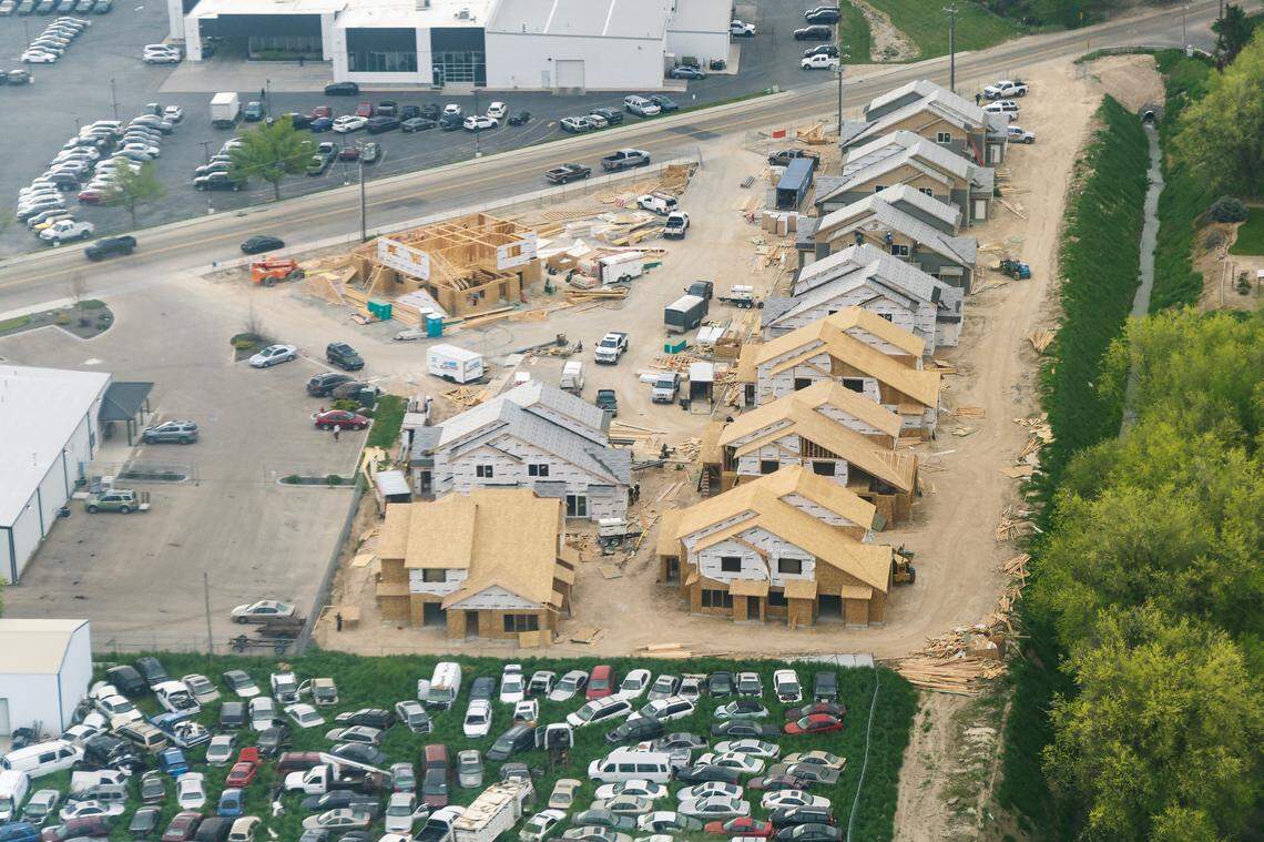 The supply of new homes in Canyon County, as shown in this aerial view of Caldwell, increased from April to May.