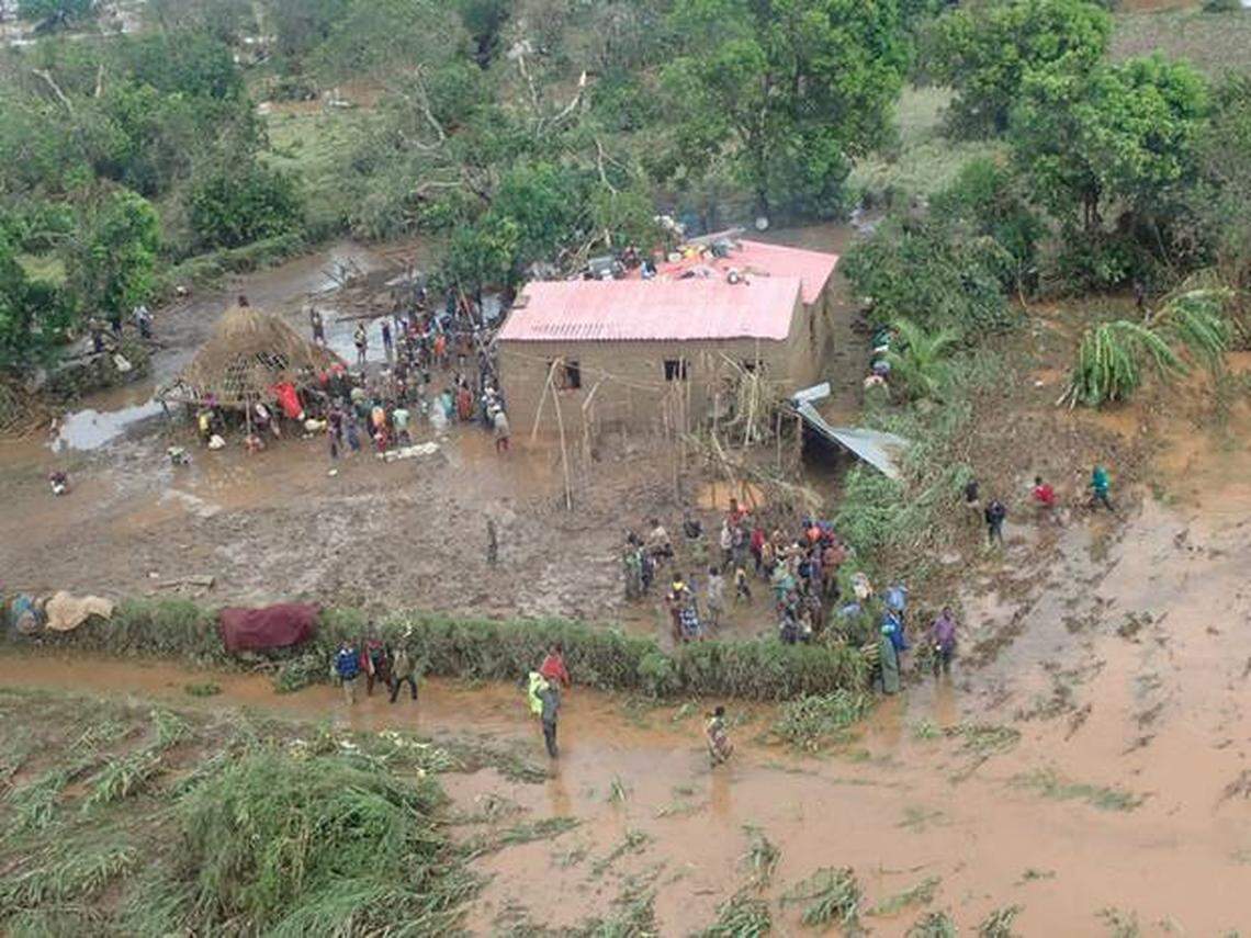 Cyclone Idai flooded several regions of central Mozambique, leaving homes and roadways submerged underwater.