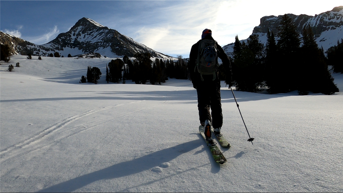 Dan Noakes approaches Idaho’s Hyndman Peak. Noakes climbed and skied each of Idaho’s nine “12ers,” or mountains measuring more than 12,000 feet.