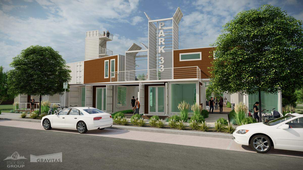 Jason Jones is applying to build a shipping container park in Garden City with 6,000 total square-feet of tiny restaurants, artist studios, startup offices and apartments.