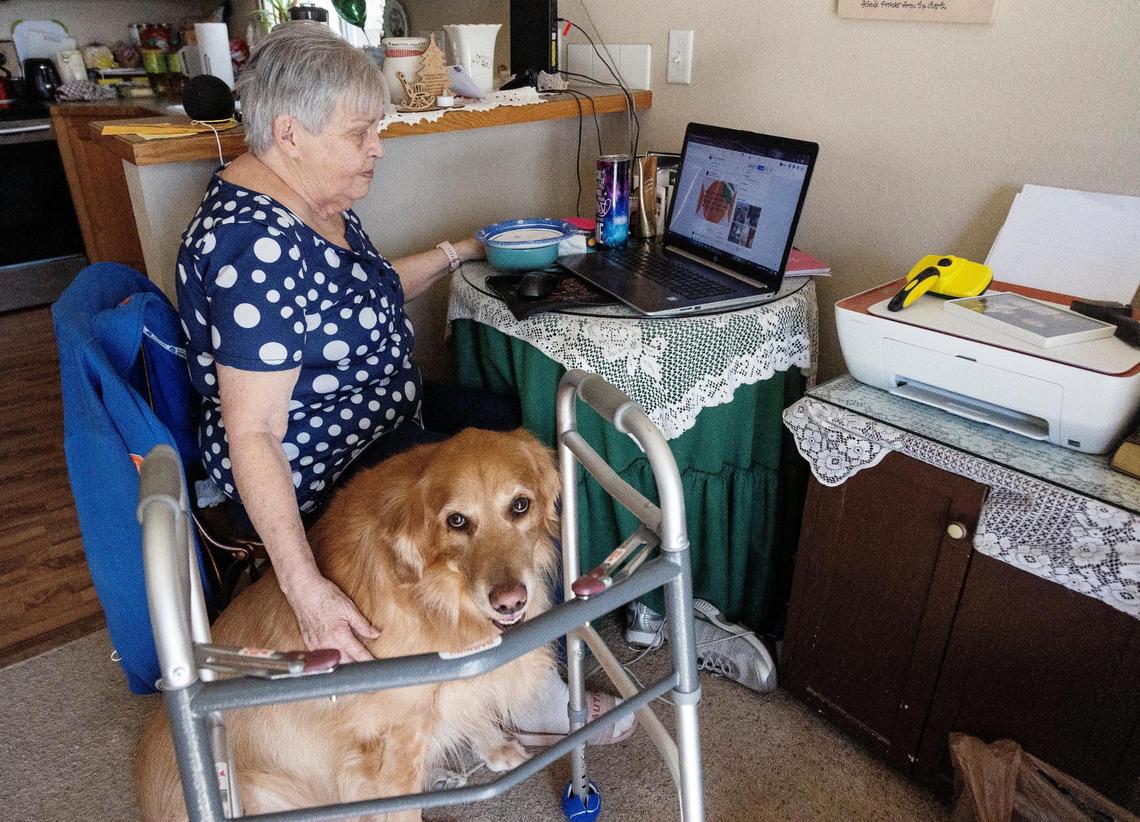 .Gayle Salsman with Max. “I’m going to spend the rest of my life with him,” she says.