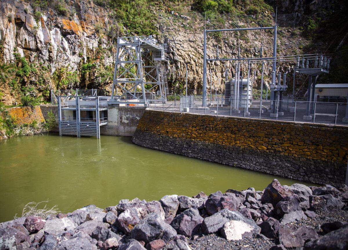 Water is sucked into the original 1935 hydroelectric plant May 17 at the Twin Falls Power Plant.