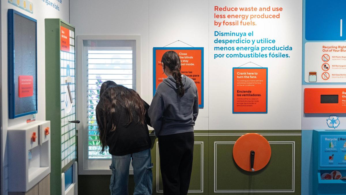 Students learn about reducing water and energy waste in the home during a field trip to the WaterShed Climate + Water Education Center on March 13.