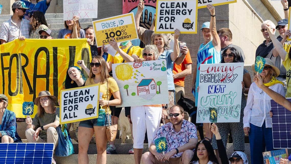 ‘It’s just smarter’: Solar advocates rally at Idaho Capitol, applaud federal climate law