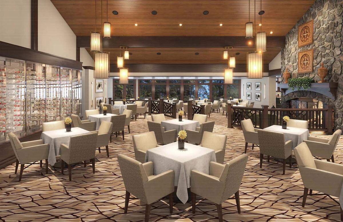 This rendering shows the redesigned dining area for the Arid Club.