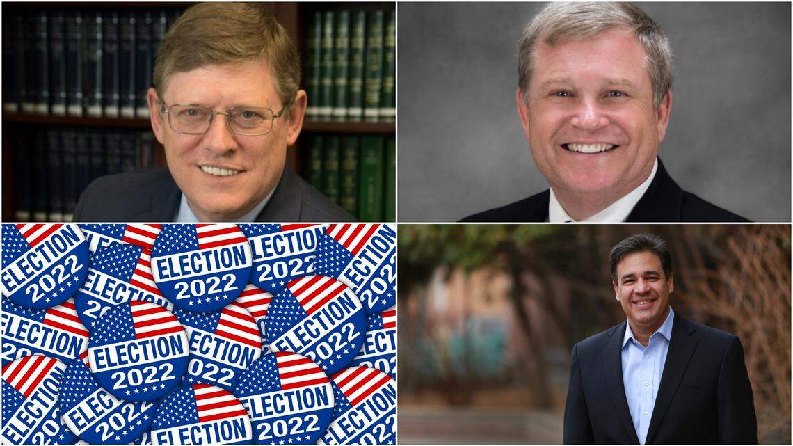 Art Macomber, top left, incumbent Lawrence Wasden and Raul Labrador are the candidates running for Idaho attorney general in the Republican primary.