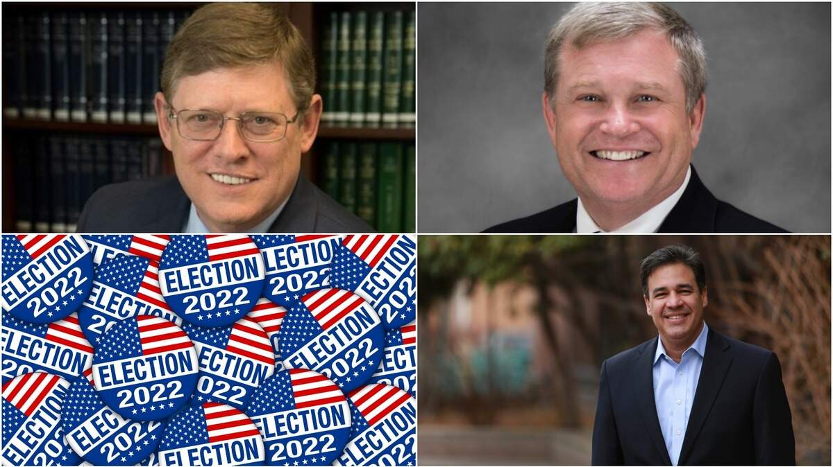 Art Macomber, top left, incumbent Lawrence Wasden and Raul Labrador are the candidates running for Idaho attorney general in the Republican primary.