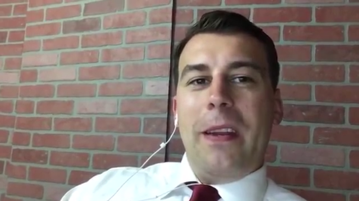 A still image from a video of Patrick Little addressing voters on California’s primary election night in 2018.