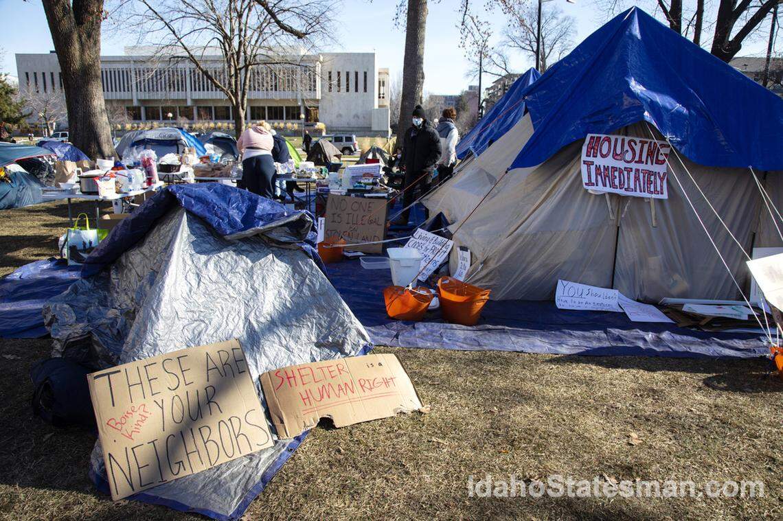 For weeks in January, homeless people and supporters of the homeless community held a demonstration outside the former Ada County Courthouse.
