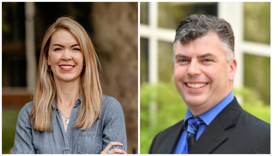 Idaho Sen. Ali Rabe, left, is facing a challenge from Justin Mitson in the Democratic primary for District 16 in Boise.