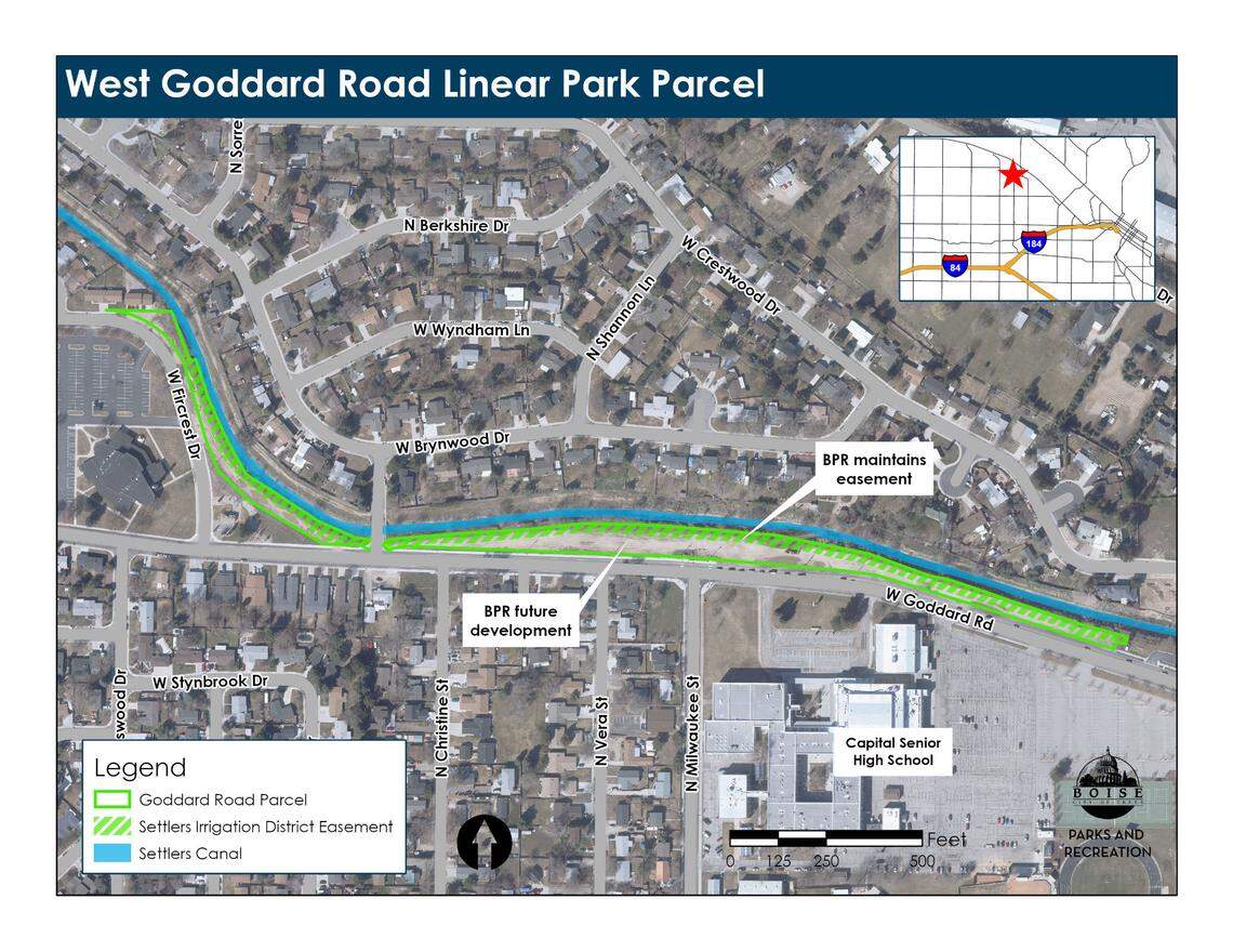 The linear park will be located along Settlers Canal on Boise’s West Bench. The city does not yet have a timeline for the park’s creation.