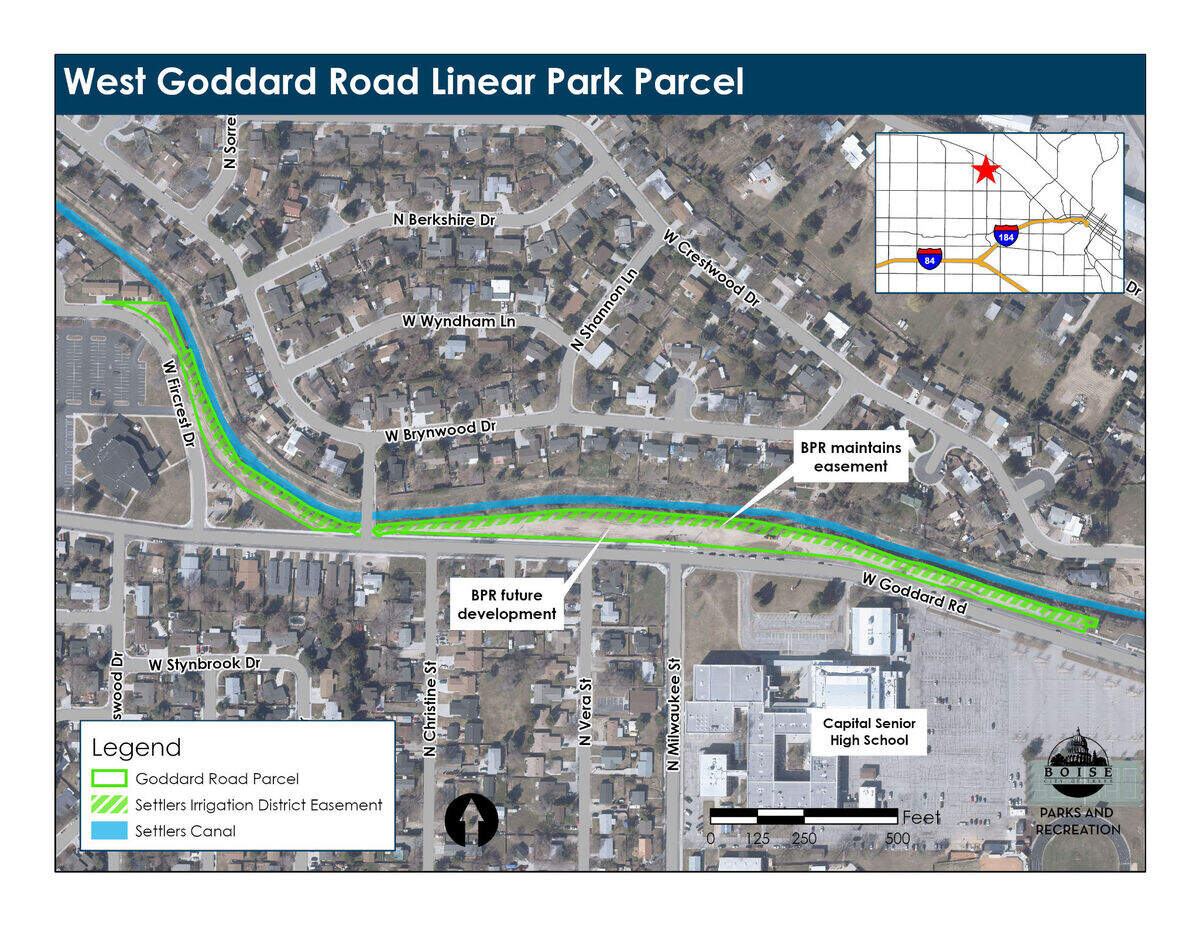 The linear park will be located along Settlers Canal on Boise’s West Bench. The city does not yet have a timeline for the park’s creation.