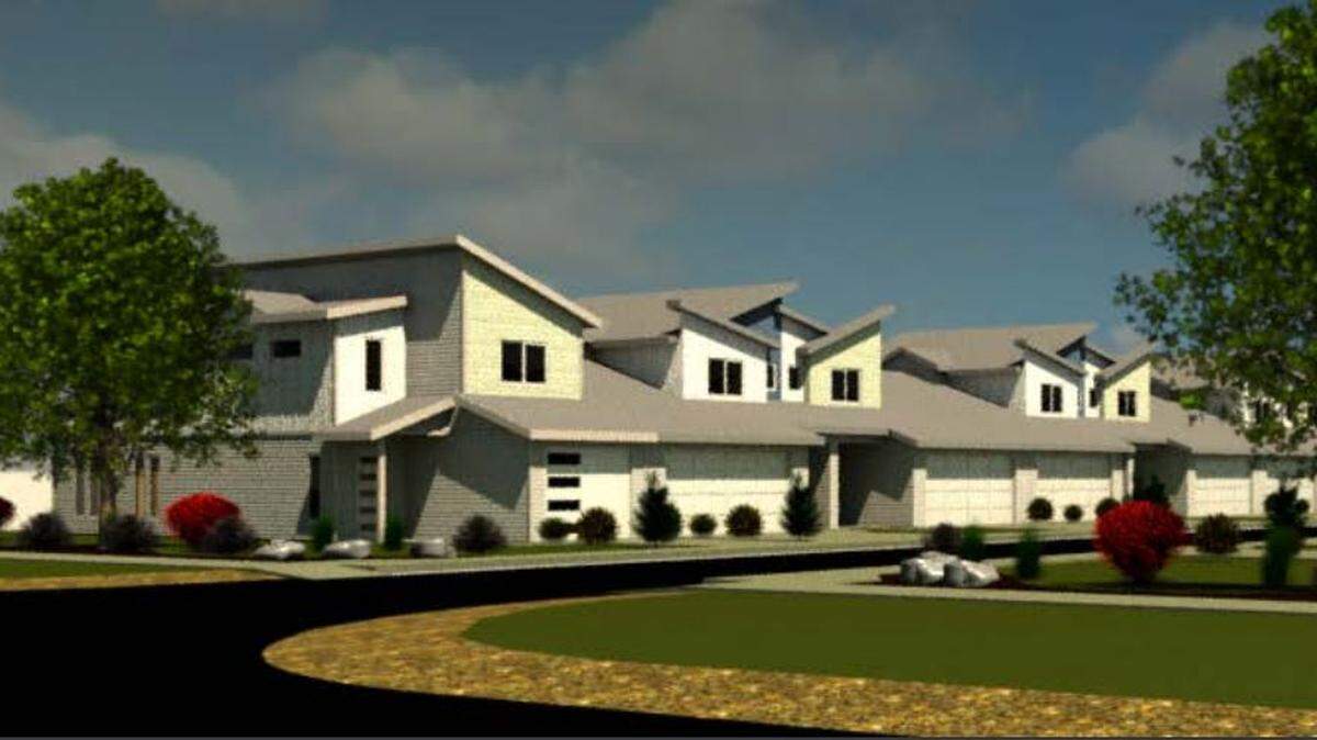 A rendering of Boise developer Scott Noriyuki’s proposed townhomes on Liberty Street on the Boise Bench. Noriyuki said his architect will change the design shown here so the buildings don’t have a “garage-dominated feel.”