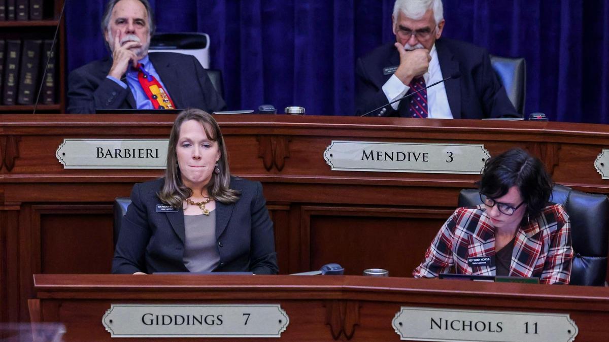 Rep. Priscilla Giddings, R-White Bird, listens to debate in the Idaho House of Representatives last year with regard to an ethics committee report on her conduct. The House voted 49-19 in favor of the Idaho Ethics and House Policy Committee decision to censure Giddings.
