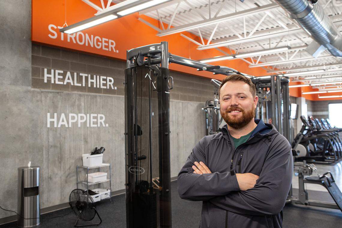 T.J. Richardson, a manufacturing supervisor at Schweitzer Engineering Laboratories in Lewiston, works out at SEL’s new health and well-being center. “The gym is spacious, high-tech, and makes getting in a workout before work so convenient,” Richardson said.