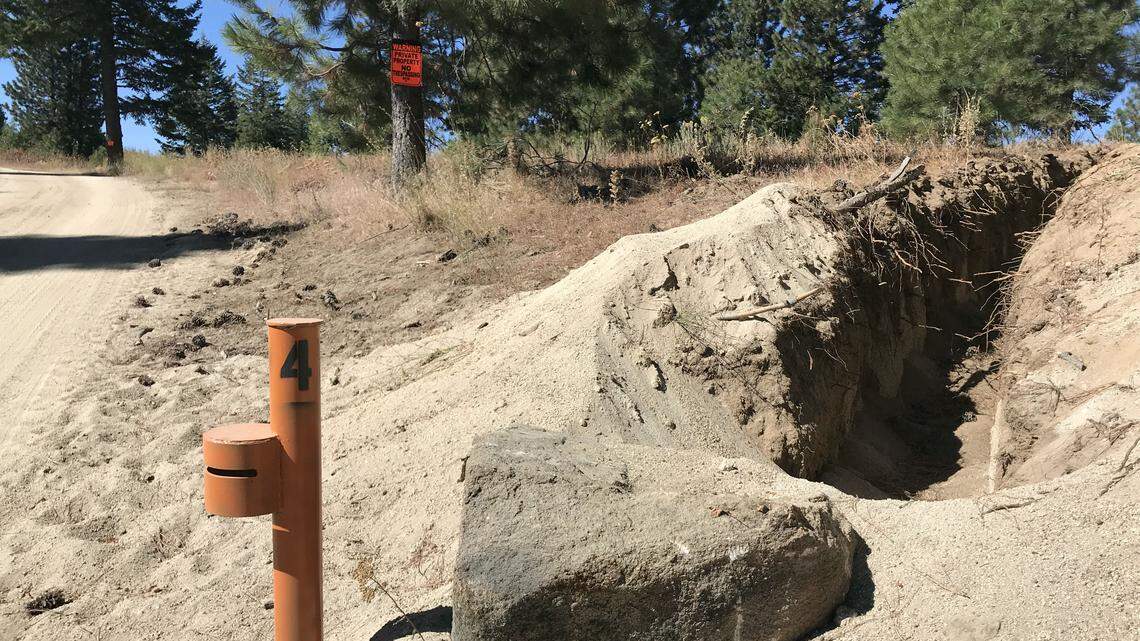 It’s not just gates that will prevent vehicles from using the Boise Ridge Road on Wilks property. Trenches restrict vehicles from going around the gates.