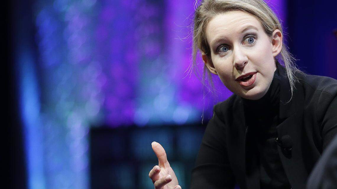 Elizabeth Holmes, founder and CEO of Theranos, speaks in November 2015 at the Fortune Global Forum in San Francisco. Holmes ran Theranos until its 2018 collapse.