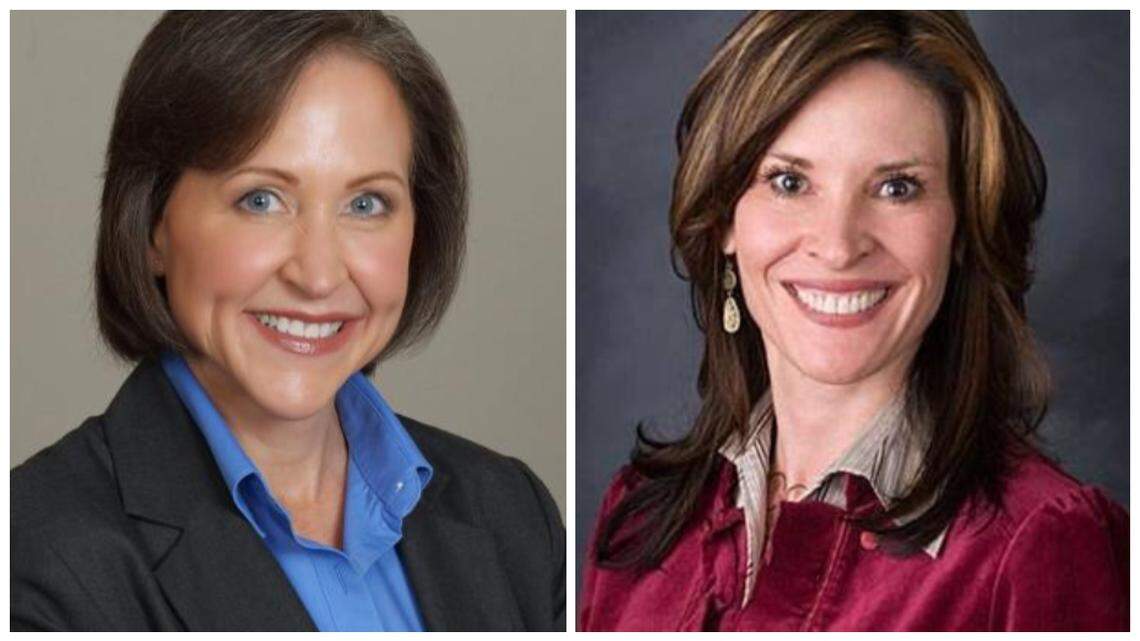 Kristin Collum, left, and Janice McGeachin.