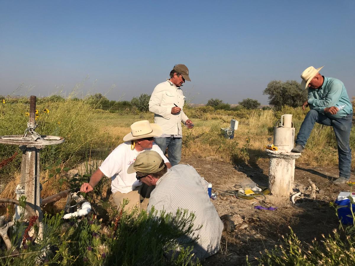 Travis McLing, a researcher for the Idaho National Laboratory, and researchers from Lawrence Berkeley National Laboratory collected fluid samples from a hot well in Oreana, Idaho, in May 2019 to study Idaho’s geothermal resources.