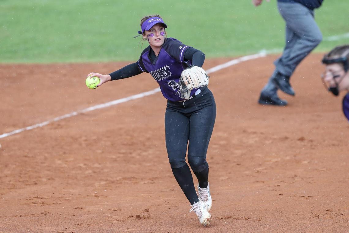 Brooklyn Schneidt moved from Rocky Mountain to Owyhee when the new school opened this year. Above, the third baseman throws to first base during last year’s 5A state championship game.