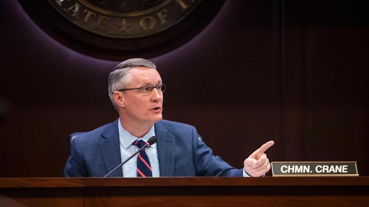 House State Affairs Committee Chairman Brent Crane, R-Nampa, conducts business in the committee Tuesday, April 6, 2021.