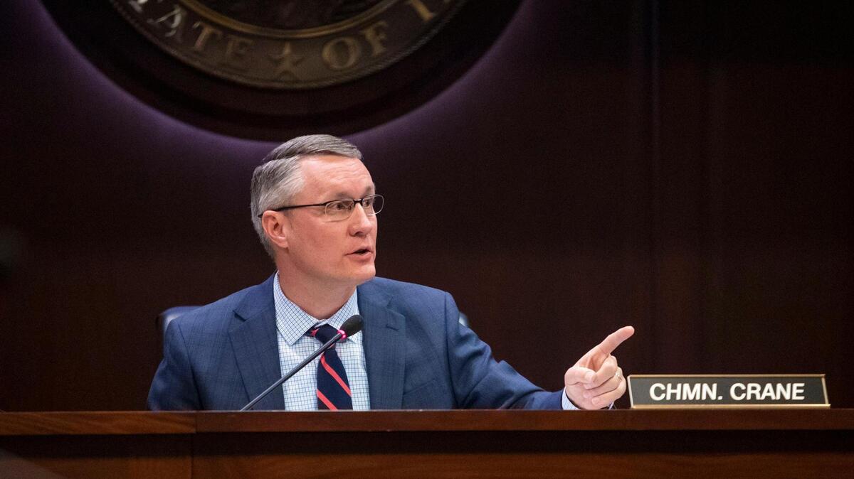 House State Affairs Committee Chairman Brent Crane, R-Nampa, conducts business in this 2021 file photo.