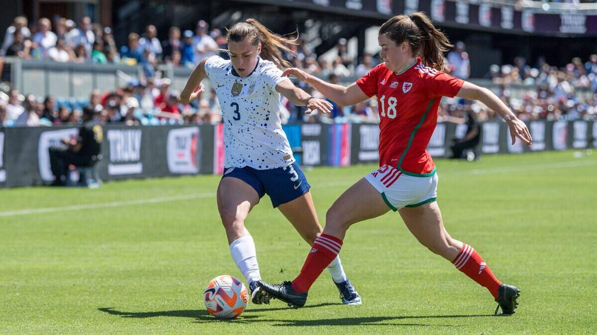 Boise native Sofia Huerta, left, heads into the World Cup as a dangerous option at right back for the U.S. Above, she slips past Wales’ Ester Morgan during a final World Cup tuneup Sunday at PayPal Park in San Jose, California.
