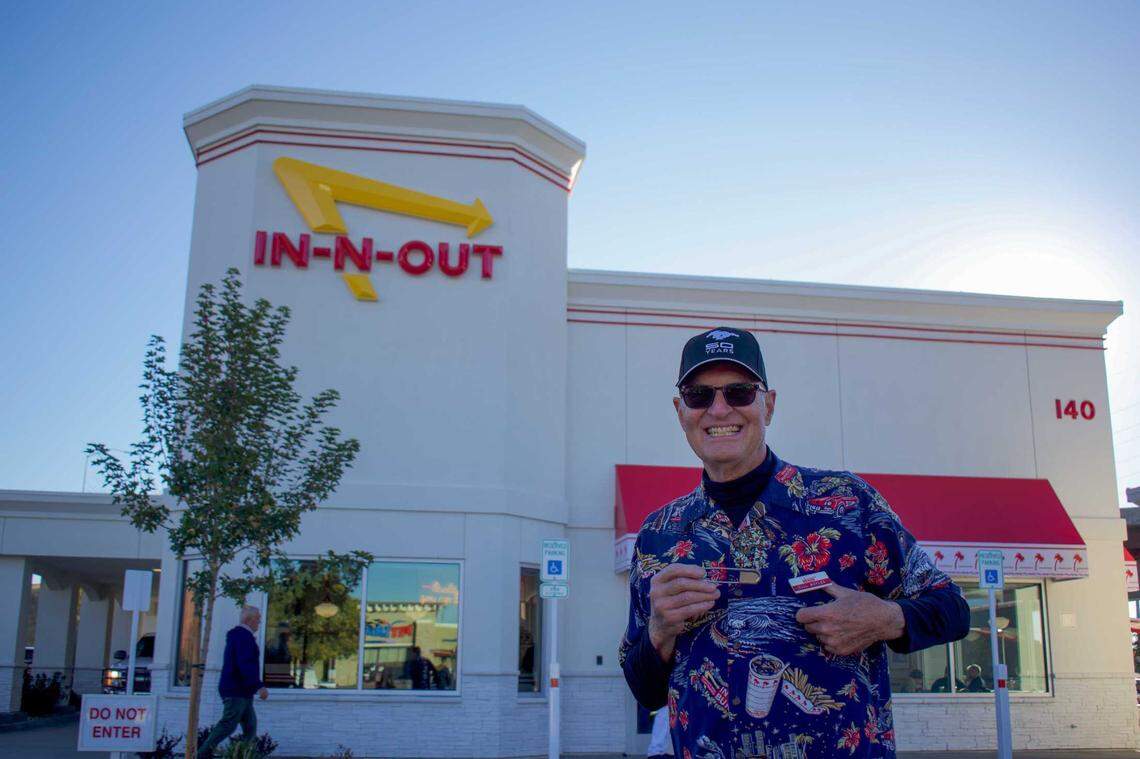Bill Boyles worked at the fourth In-N-Out location in California in 1964. He visits the chain’s new location in Boise, Friday, Nov. 25, 2024.