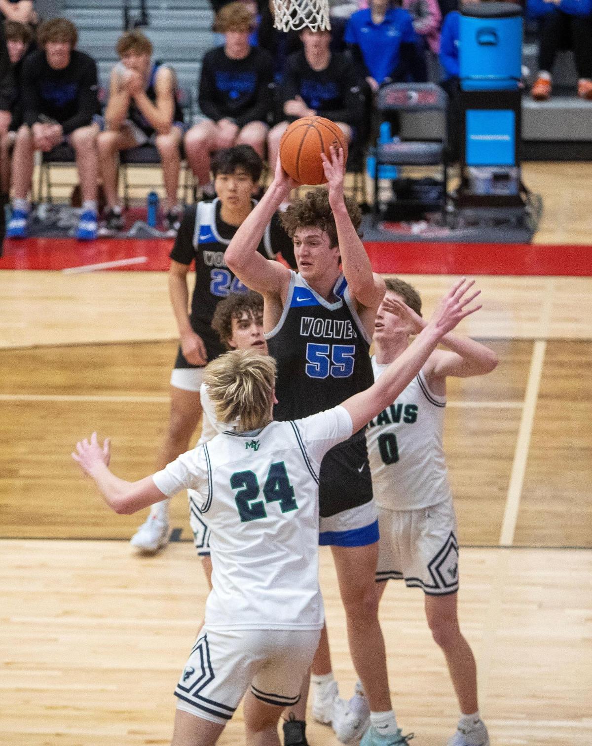 Timberline senior AJ LaBeau gets a rebound last week against Mountain View.