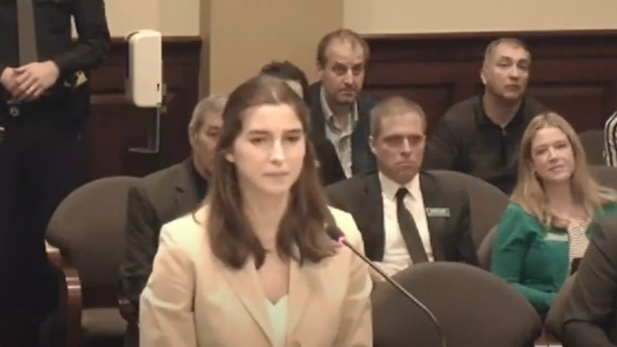 Amaia Clayton testifies against House Bill 693 during the 2022 legislative session.
